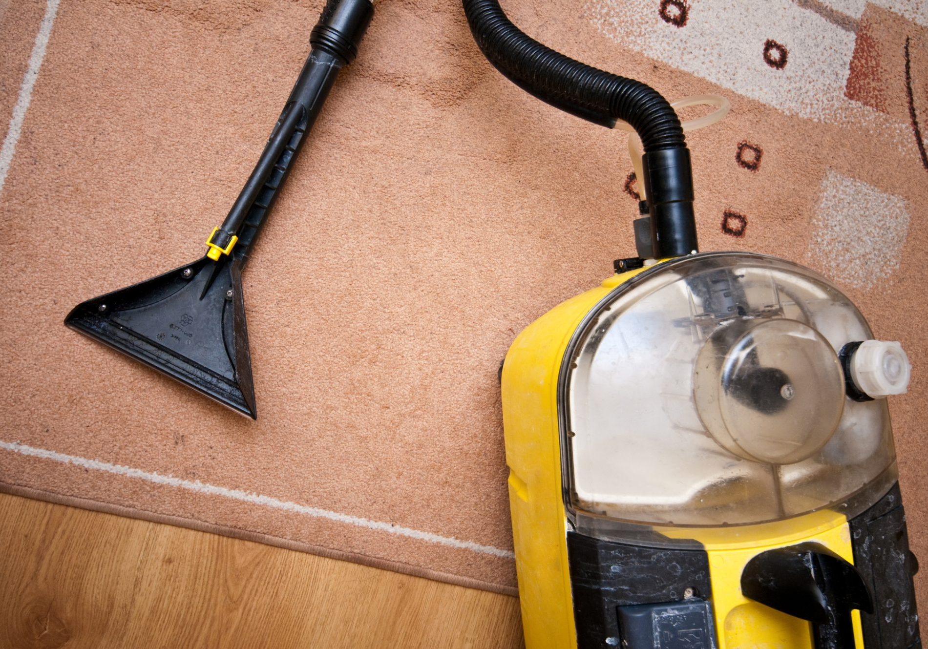 A professional carpet cleaning machine close up.